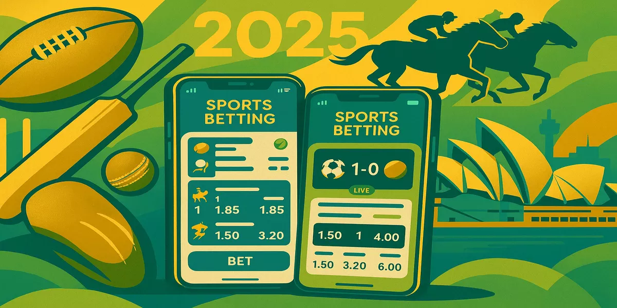 Australian sports betting landscape 2026 with mobile apps and sporting icons